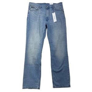 Calvin Klein Mens Jeans Straight Fit Medium Wash Denim Pants 36W 30L